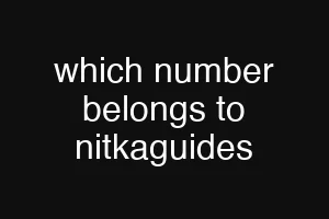 which number belongs to nitkaguides